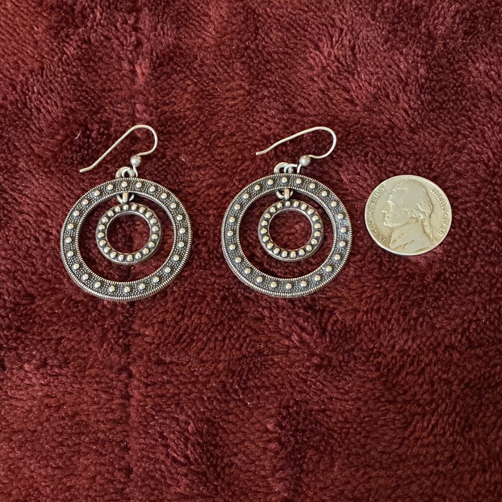 Sterling Silver Marcasite Hoops View 3